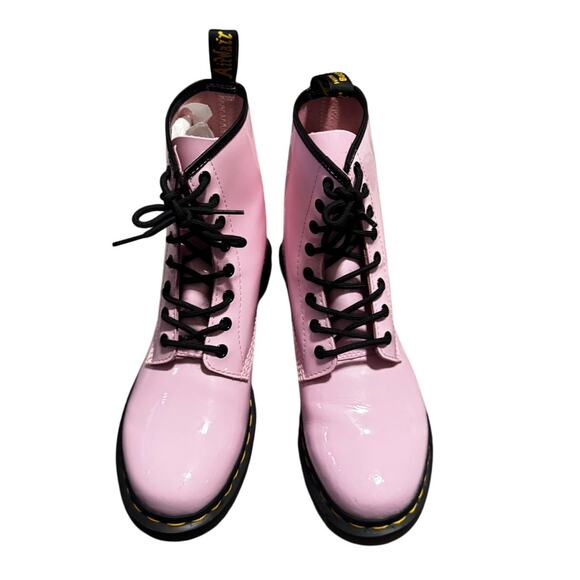 Dr. Martens 1460 Patent Leather Combat Boots in Bubblegum Pink Women’s Size 10 - Picture 2 of 6